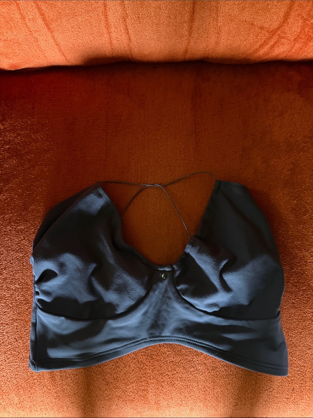 Joah Brown sueded Navy Strappy Tank Top - Picture 2 of 7